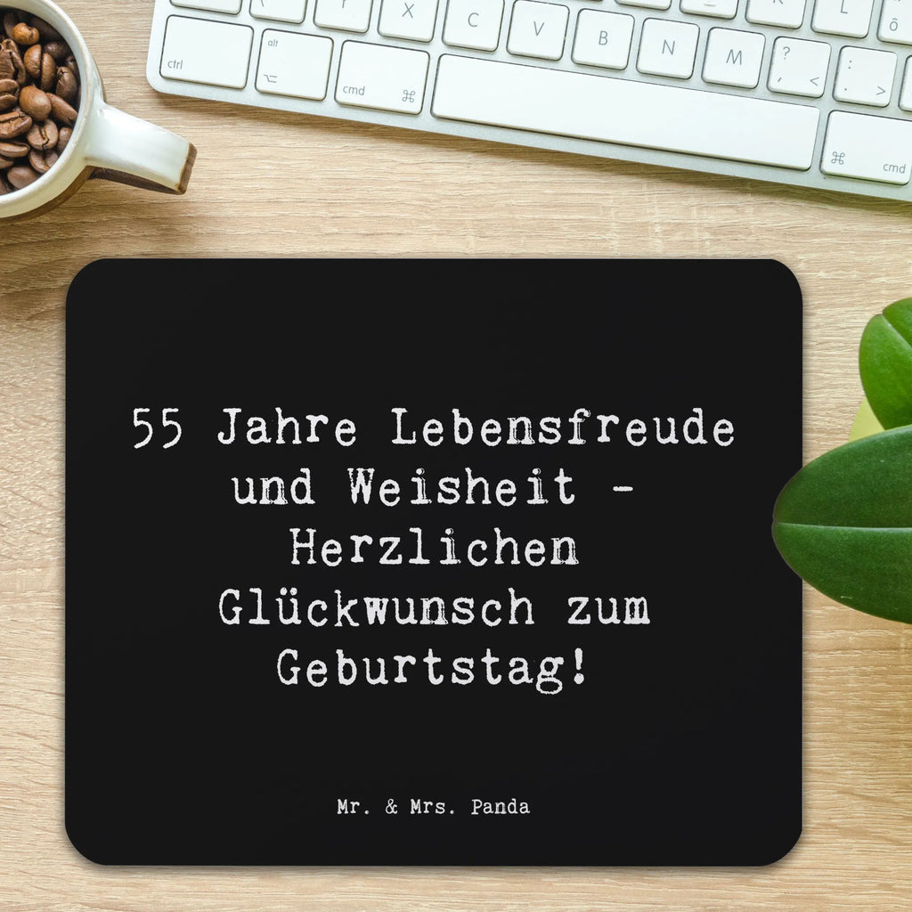 Mouse mat Saying 55 Jahre Lebensfreude und Weisheit - Herzlichen Glückwunsch zum Geburtstag! Einzigartiges Mauspad, Mauspad Büro, Arbeitszimmer, Computer zubehör, Mousepad, Designer Mauspad, Büroausstattung, Mauspad, PC Zubehör, Mausunterlage, Geburtstag, Geburtstagsgeschenk, Geschenk