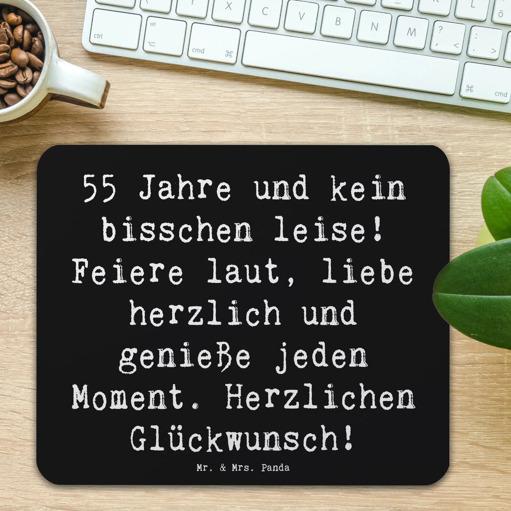 Mouse mat Saying 55 Jahre und kein bisschen leise! Feiere laut, liebe herzlich und genieße jeden Moment. Herzlichen Glückwunsch! Computer zubehör, Mousepad, Mauspad, PC Zubehör, Mausunterlage, Designer Mauspad, Mauspad Büro, Büroausstattung, Einzigartiges Mauspad, Arbeitszimmer, Geburtstag, Geburtstagsgeschenk, Geschenk
