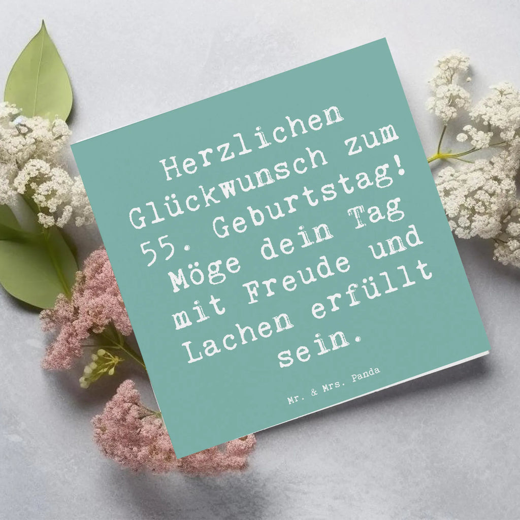 Deluxe Karte Spruch 55. Geburtstag Glückwunsch Hochwertige Klappkarte, Glückwunschkarte, Grußkarte, Karte, Einladungskarte, Hochzeitskarte, Klappkarte, Geburtstagskarte, Hochwertige Grußkarte, Geburtstag, Geburtstagsgeschenk, Geschenk