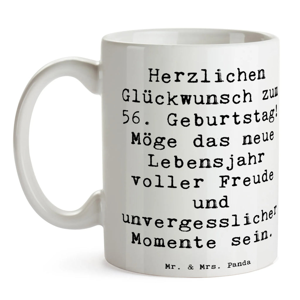 Mug Saying Herzlichen Glückwunsch zum 56. Geburtstag! Möge das neue Lebensjahr voller Freude und unvergesslicher Momente sein. Keramiktasse, Geschenktasse, Tasse mit Zitaten, Porzellantasse, Kaffeetasse, Teetasse, Tasse mit Motiven, Bürotasse, Tasse, Geburtstag, Geburtstagsgeschenk, Geschenk