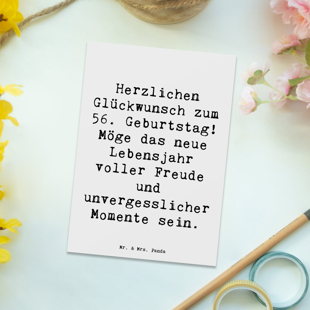 Postcard Saying Herzlichen Glückwunsch zum 56. Geburtstag! Möge das neue Lebensjahr voller Freude und unvergesslicher Momente sein. Karte, Geschenkkarte, Einladung, Einladungskarte, Geburtstagskarte, Grußkarte, Postkarte, Einladungskarten Geburtstag, Ansichtskarten, Dankeskarte, Einladung Geburtstag, Ansichtskarte, Geburtstag, Geburtstagsgeschenk, Geschenk