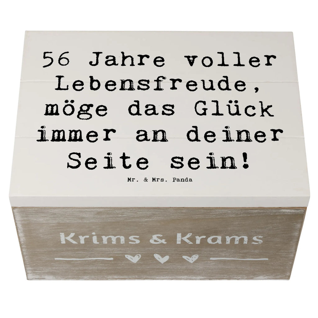 Wooden chest Saying 56 Jahre voller Lebensfreude, möge das Glück immer an deiner Seite sein! Kiste, Aufbewahrungsbox, Schatulle, Dekokiste, Erinnerungsbox, Truhe, Geschenkbox, XXL, Schatzkiste, Holzkiste, Geschenkdose, Erinnerungskiste, Geburtstag, Geburtstagsgeschenk, Geschenk