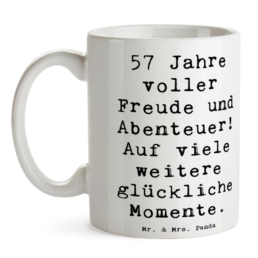 Tasse Spruch 57. Geburtstag Freude Porzellantasse, Tasse mit Motiven, Keramiktasse, Bürotasse, Teetasse, Tasse, Tasse mit Zitaten, Kaffeetasse, Geschenktasse, Geburtstag, Geburtstagsgeschenk, Geschenk