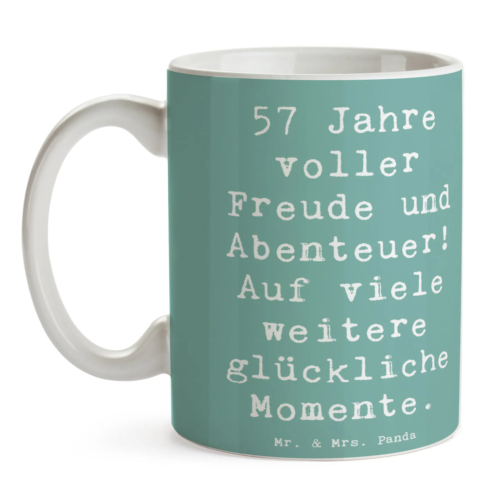Tasse Spruch 57. Geburtstag Freude Porzellantasse, Tasse mit Motiven, Keramiktasse, Bürotasse, Teetasse, Tasse, Tasse mit Zitaten, Kaffeetasse, Geschenktasse, Geburtstag, Geburtstagsgeschenk, Geschenk