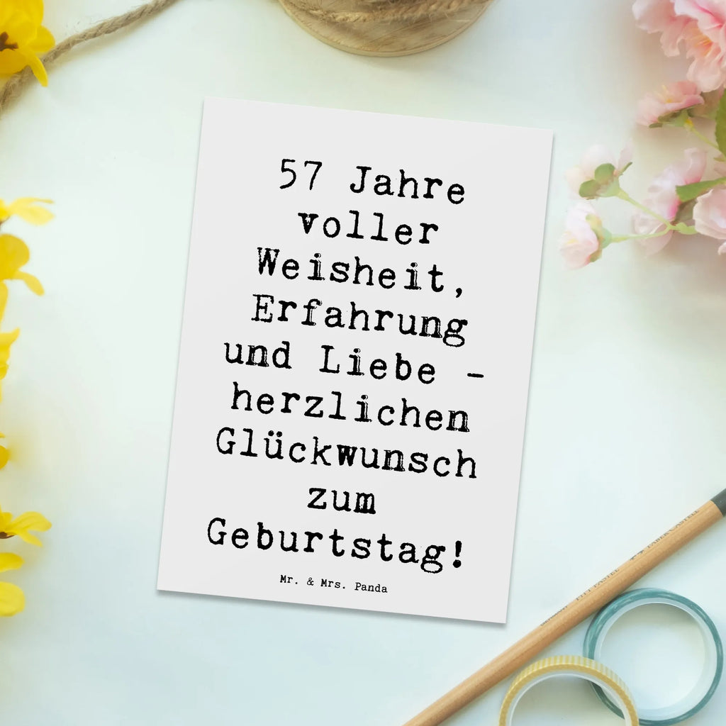 Postkarte Spruch 57. Geburtstag Geschenkkarte, Ansichtskarten, Karte, Postkarte, Dankeskarte, Ansichtskarte, Einladungskarte, Einladung, Geburtstagskarte, Einladung Geburtstag, Grußkarte, Einladungskarten Geburtstag, Geburtstag, Geburtstagsgeschenk, Geschenk