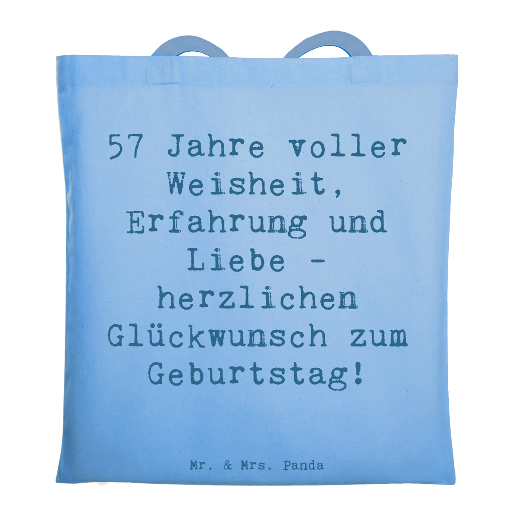 Tote bag Saying 57 Jahre voller Weisheit, Erfahrung und Liebe - herzlichen Glückwunsch zum Geburtstag! Stoffbeutel, totebag, Umhängetasche, tragbeutel, Badetasche, Baumwollbeutel, Shopping Tasche, Tüte, Tragetasche, Büchertasche, Uni Tasche, textilbeutel, Baumwolltasche, Einkaufstasche, Einkaufstüte, Einkaufsbeutel, Unitasche, Shopper, Beutel, Schultertasche, Beuteltasche, Alltagstasche, Henkeltasche, Laptoptasche, Strandtasche, Tote Bag, Schultasche, textiltasche, Stofftasche, Tasche, Geschenk, Geburtstag, Geburtstagsgeschenk