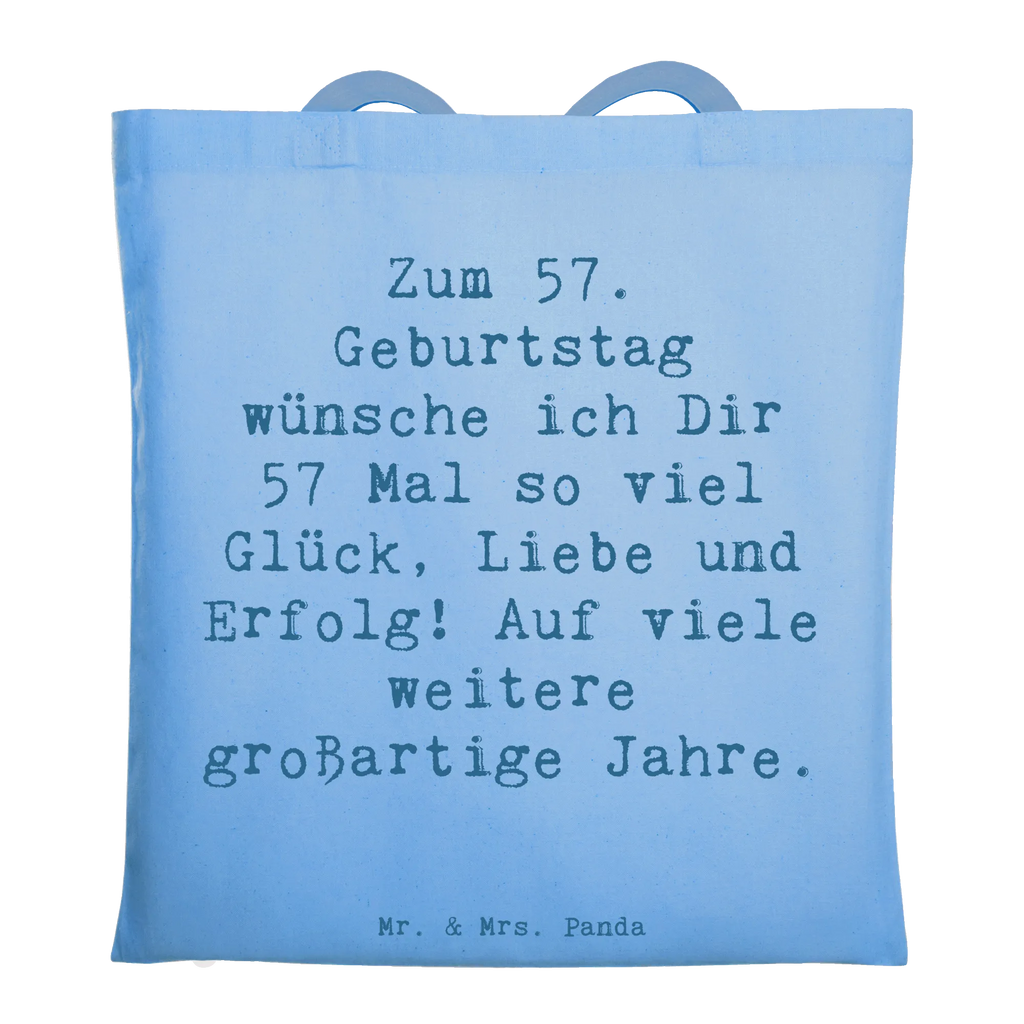 Tote bag Saying Zum 57. Geburtstag wünsche ich Dir 57 Mal so viel Glück, Liebe und Erfolg! Auf viele weitere großartige Jahre. Umhängetasche, Beutel, Laptoptasche, Badetasche, Schultertasche, Einkaufstüte, Jutetasche, Tasche, Einkaufstasche, Stoffbeutel, Shopper, Tragetasche, Stofftasche, Jutebeutel, Strandtasche, Beuteltasche, Geburtstag, Geburtstagsgeschenk, Geschenk