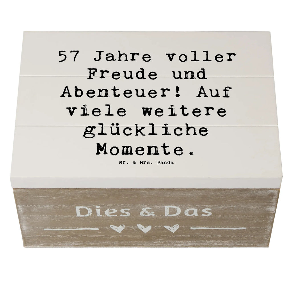 Wooden chest Saying 57 Jahre voller Freude und Abenteuer! Auf viele weitere glückliche Momente. Schatzkiste, Aufbewahrungsbox, Truhe, Erinnerungskiste, Geschenkbox, Holzkiste, Dekokiste, XXL, Erinnerungsbox, Kiste, Geschenkdose, Schatulle, Geburtstag, Geburtstagsgeschenk, Geschenk