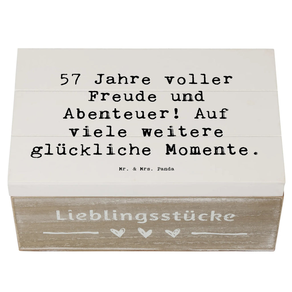 Wooden chest Saying 57 Jahre voller Freude und Abenteuer! Auf viele weitere glückliche Momente. Schatzkiste, Aufbewahrungsbox, Truhe, Erinnerungskiste, Geschenkbox, Holzkiste, Dekokiste, XXL, Erinnerungsbox, Kiste, Geschenkdose, Schatulle, Geburtstag, Geburtstagsgeschenk, Geschenk