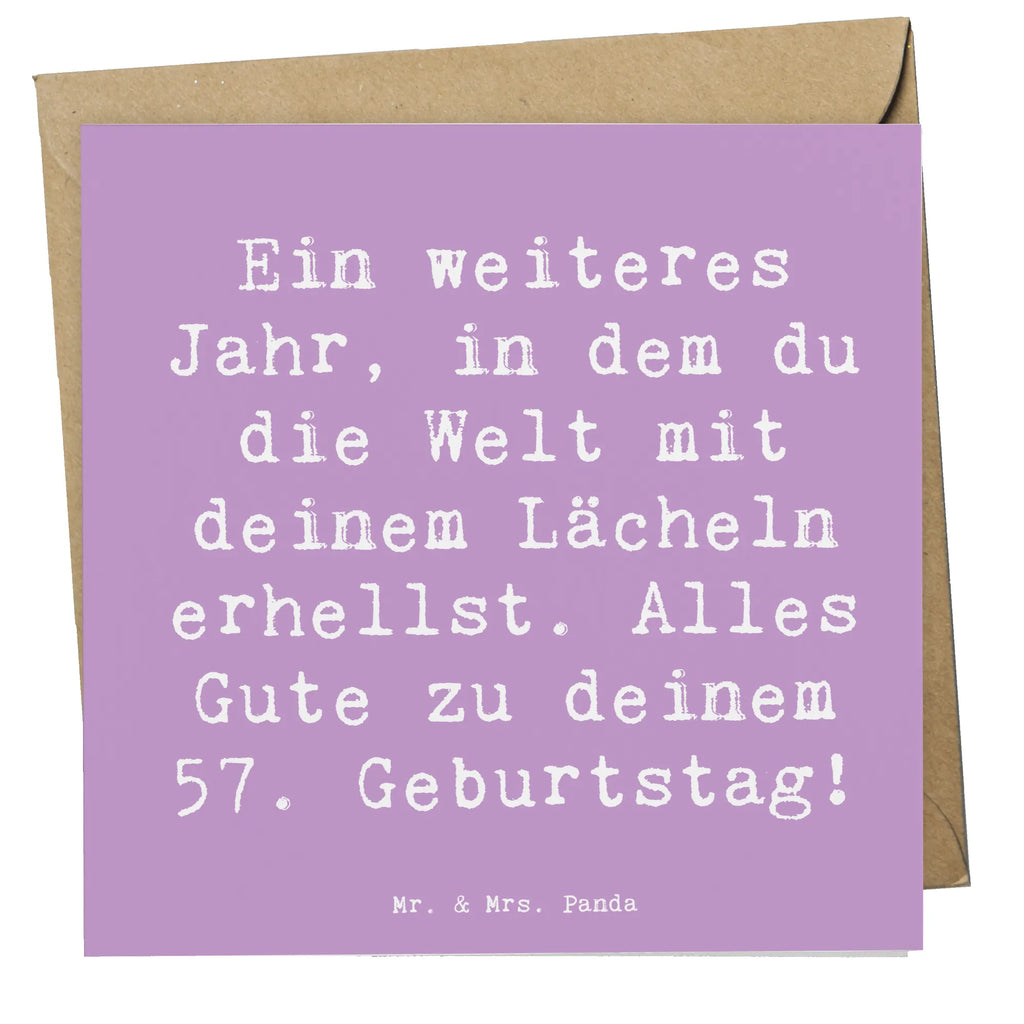 Deluxe Karte Spruch 57. Geburtstag Lächeln Karte, Einladungskarte, Geburtstagskarte, Hochzeitskarte, Grußkarte, Hochwertige Grußkarte, Glückwunschkarte, Hochwertige Klappkarte, Klappkarte, Geburtstag, Geburtstagsgeschenk, Geschenk