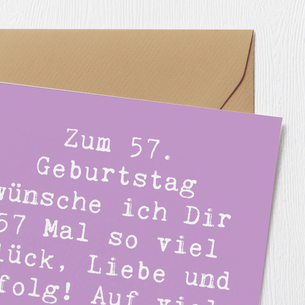 Deluxe Card Saying Zum 57. Geburtstag wünsche ich Dir 57 Mal so viel Glück, Liebe und Erfolg! Auf viele weitere großartige Jahre. Einladungskarte, Grußkarte, Hochwertige Klappkarte, Glückwunschkarte, Karte, Geburtstagskarte, Hochwertige Grußkarte, Hochzeitskarte, Klappkarte, Geburtstag, Geburtstagsgeschenk, Geschenk