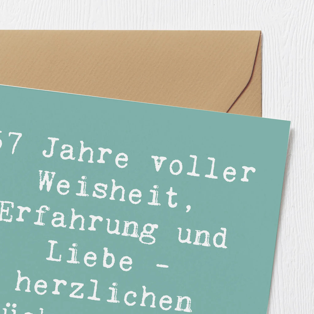 Deluxe Karte Spruch 57. Geburtstag Einladungskarte, Glückwunschkarte, Geburtstagskarte, Karte, Hochwertige Klappkarte, Hochzeitskarte, Klappkarte, Hochwertige Grußkarte, Grußkarte, Geburtstag, Geburtstagsgeschenk, Geschenk
