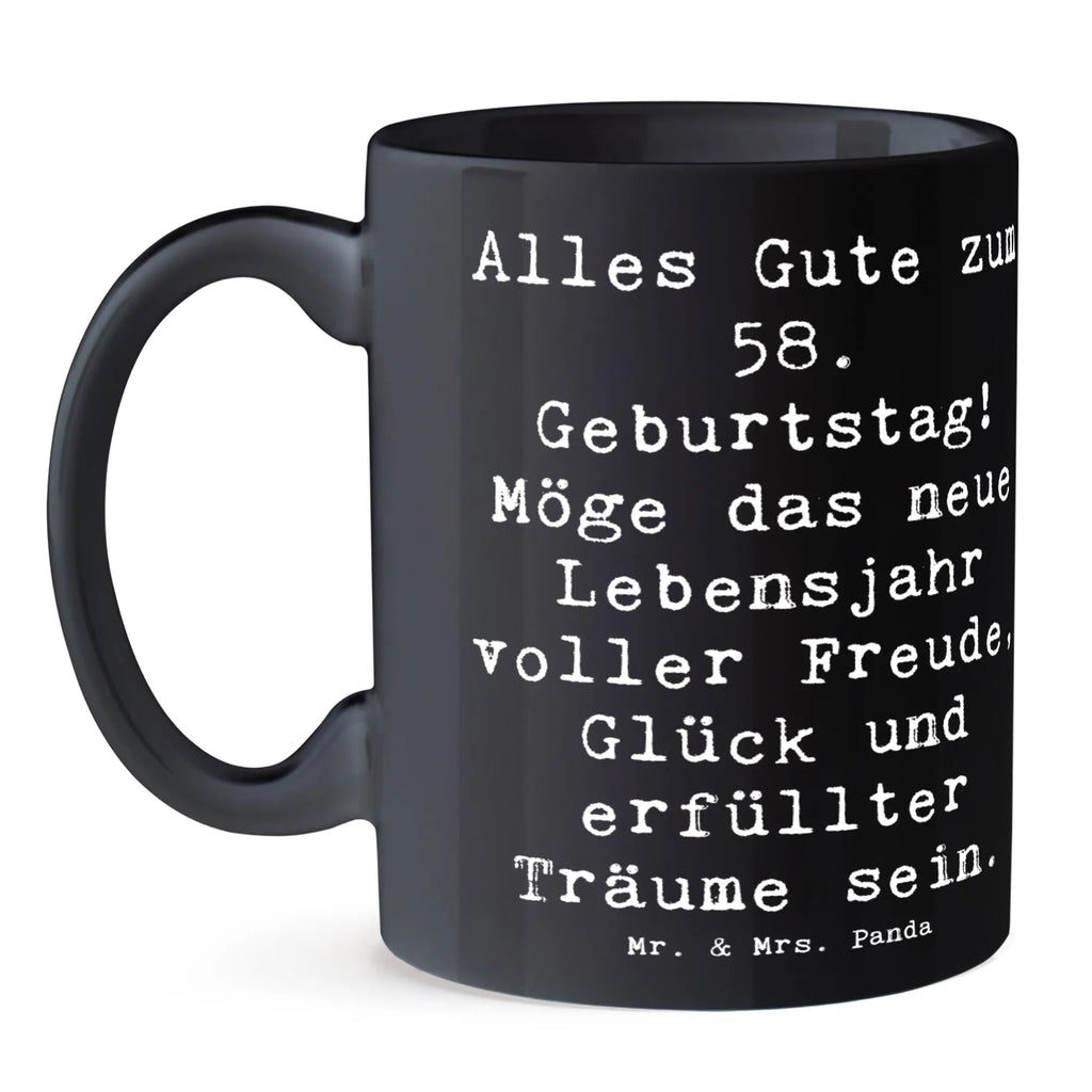 Tasse Spruch 58. Geburtstag Freude Bürotasse, Tasse mit Motiven, Porzellantasse, Kaffeetasse, Tasse mit Zitaten, Tasse, Geschenktasse, Teetasse, Keramiktasse, Geburtstag, Geburtstagsgeschenk, Geschenk