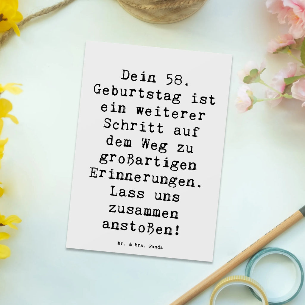 Postkarte Spruch 58. Geburtstag Erinnerungen Postkarte, Ansichtskarten, Karte, Einladungskarte, Einladung Geburtstag, Geschenkkarte, Grußkarte, Dankeskarte, Einladungskarten Geburtstag, Ansichtskarte, Einladung, Geburtstagskarte, Geburtstag, Geburtstagsgeschenk, Geschenk