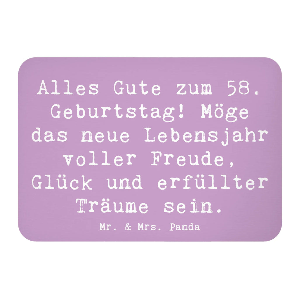 Magnet Saying Alles Gute zum 58. Geburtstag! Möge das neue Lebensjahr voller Freude, Glück und erfüllter Träume sein. Kühlschrankmagnet, Pinnwandmagnet, Motivmagnete, Souvenir Magnet, Kühlschrank Dekoration, Dekomagnet, Notiz Magnet, Whiteboard Magnet, Geburtstag, Geburtstagsgeschenk, Geschenk
