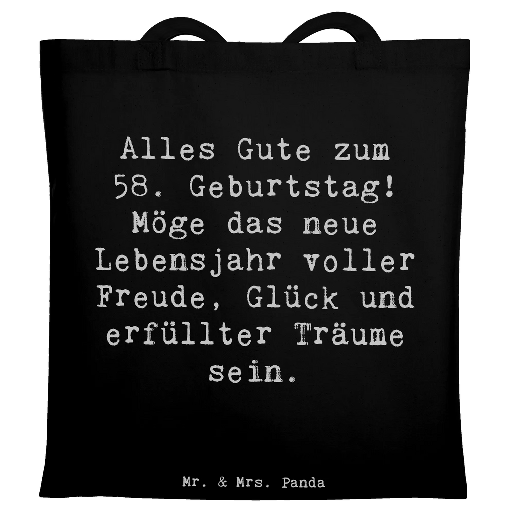 Tragetasche Spruch 58. Geburtstag Freude Jutetasche, Umhängetasche, Stofftasche, Badetasche, Jutebeutel, Shopper, Schultertasche, Stoffbeutel, Beuteltasche, Tasche, Laptoptasche, Strandtasche, Beutel, Einkaufstüte, Tragetasche, Einkaufstasche, Geburtstag, Geburtstagsgeschenk, Geschenk