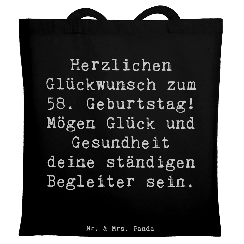 Tragetasche Spruch 58. Geburtstag Beuteltasche, Beutel, Einkaufstasche, Jutebeutel, Stoffbeutel, Tasche, Shopper, Umhängetasche, Strandtasche, Schultertasche, Stofftasche, Tragetasche, Badetasche, Jutetasche, Einkaufstüte, Laptoptasche, Geburtstag, Geburtstagsgeschenk, Geschenk