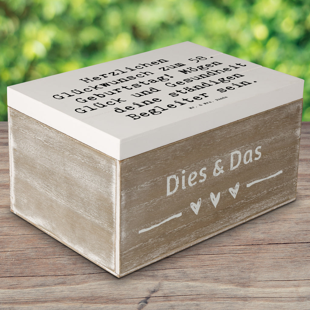 Holzkiste Spruch 58. Geburtstag Erinnerungsbox, Schatzkiste, Geschenkbox, Truhe, Holzkiste, Geschenkdose, Aufbewahrungsbox, Dekokiste, Schatulle, XXL, Erinnerungskiste, Kiste, Geburtstag, Geburtstagsgeschenk, Geschenk