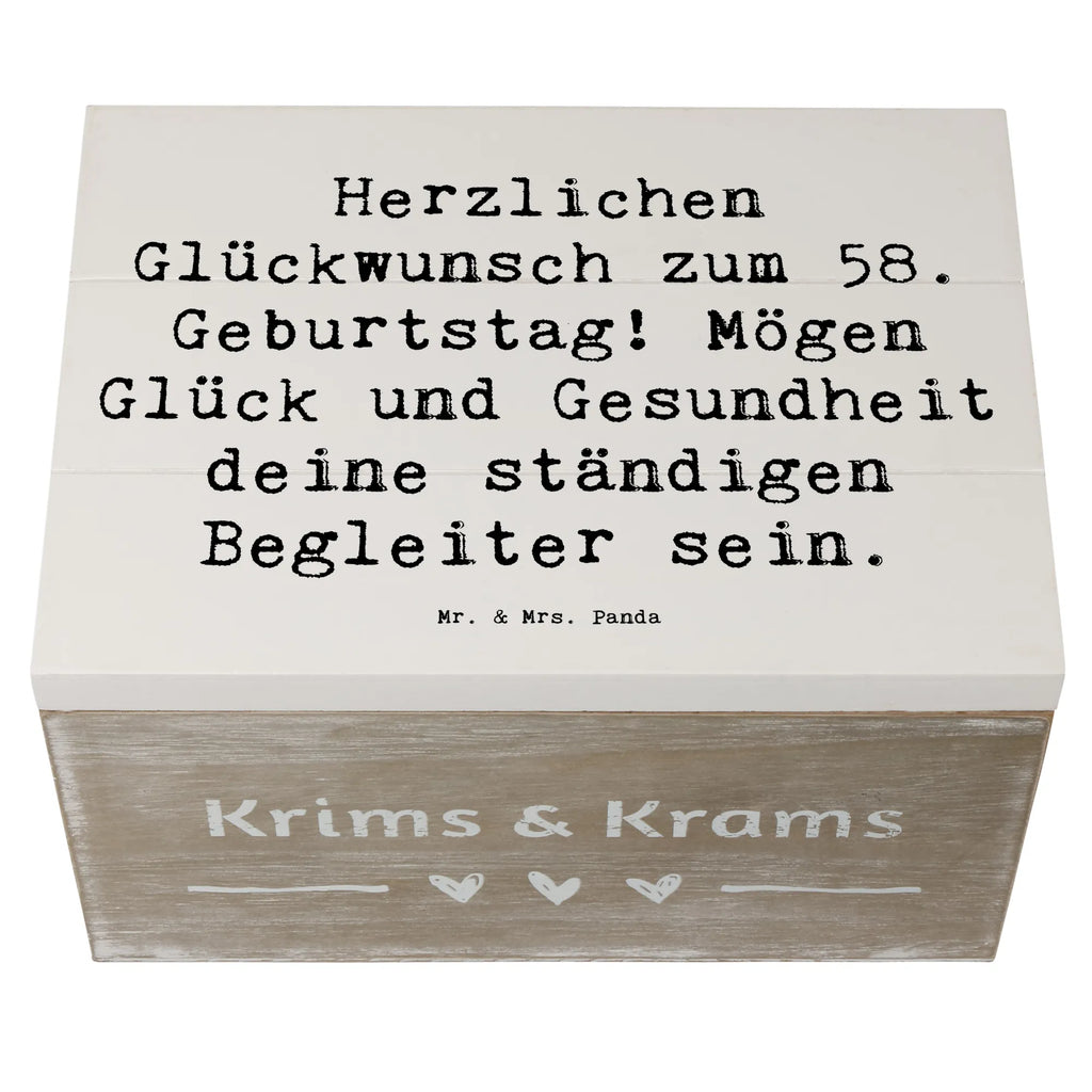 Holzkiste Spruch 58. Geburtstag Erinnerungsbox, Schatzkiste, Geschenkbox, Truhe, Holzkiste, Geschenkdose, Aufbewahrungsbox, Dekokiste, Schatulle, XXL, Erinnerungskiste, Kiste, Geburtstag, Geburtstagsgeschenk, Geschenk