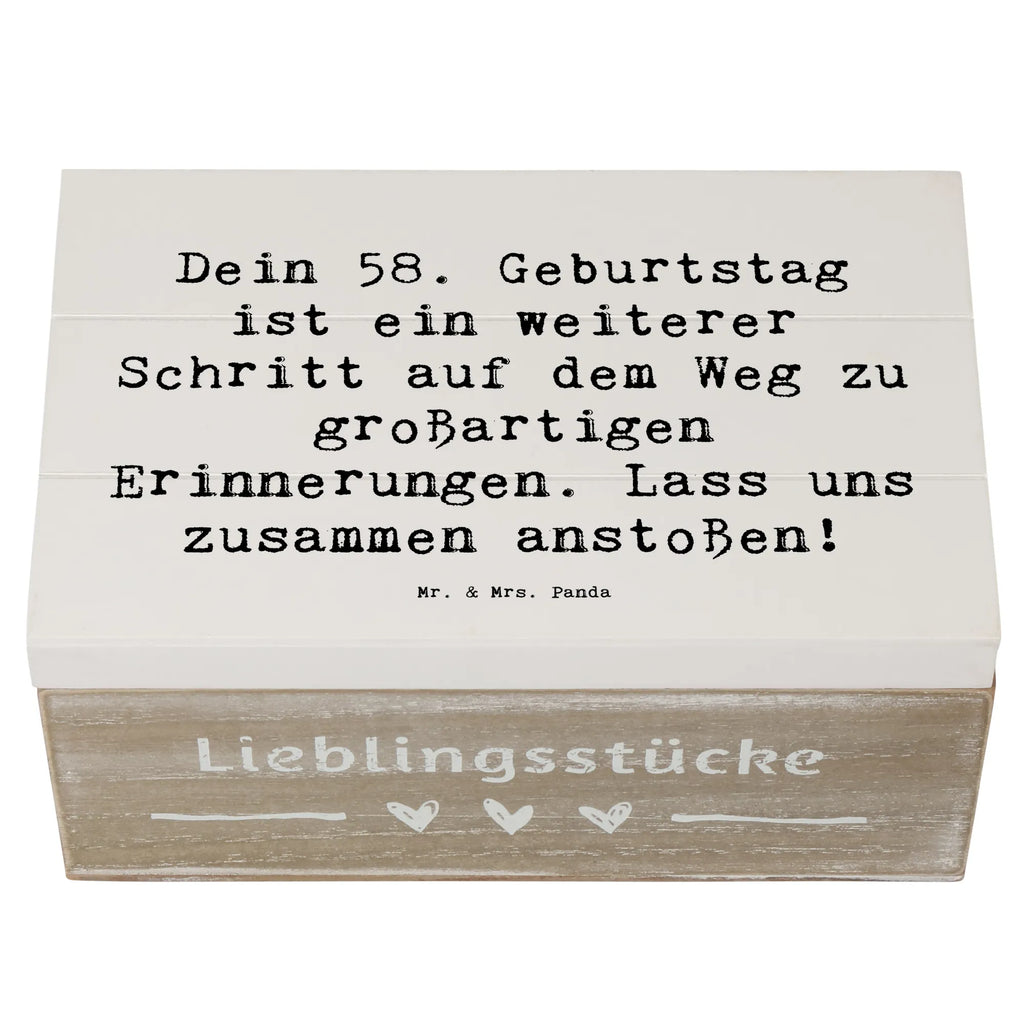 Holzkiste Spruch 58. Geburtstag Erinnerungen Erinnerungskiste, Geschenkdose, Geschenkbox, Schatzkiste, Truhe, XXL, Holzkiste, Kiste, Dekokiste, Schatulle, Aufbewahrungsbox, Erinnerungsbox, Geburtstag, Geburtstagsgeschenk, Geschenk