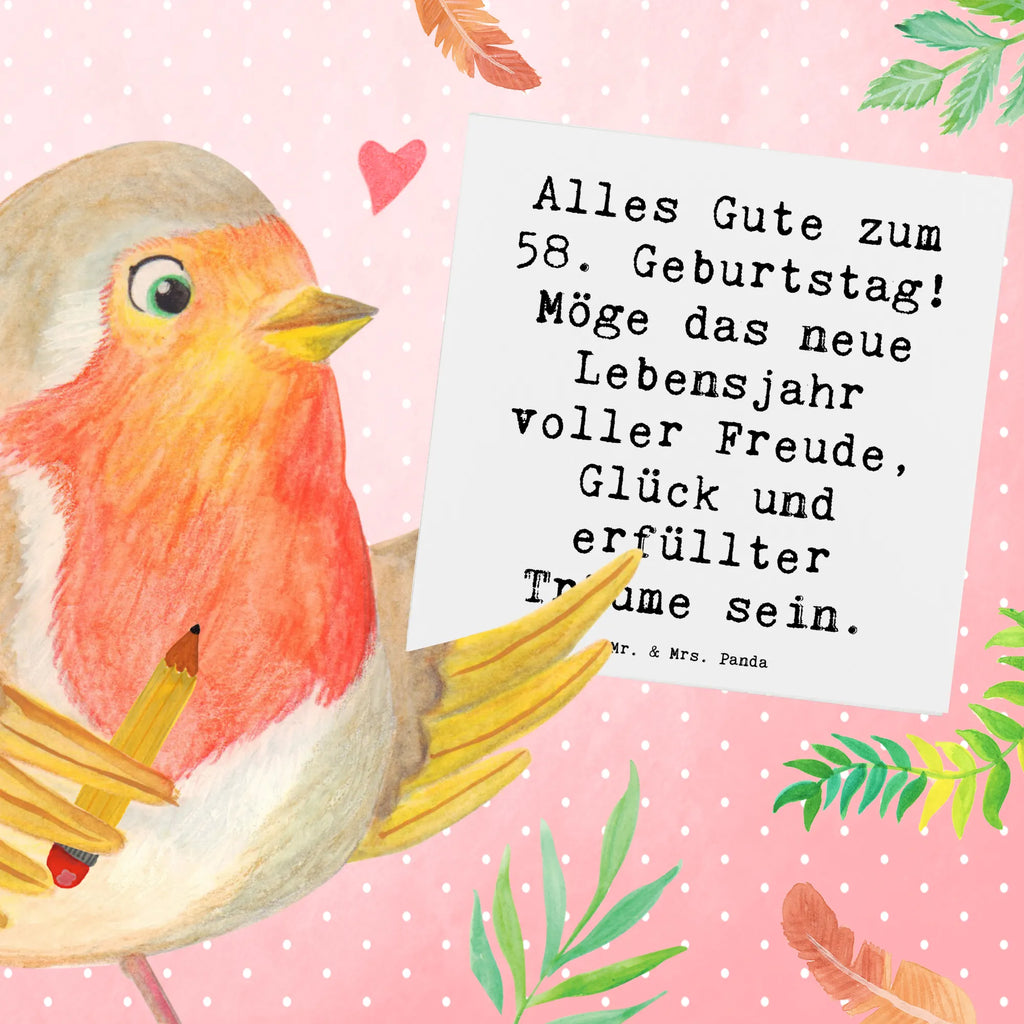 Deluxe Karte Spruch 58. Geburtstag Freude Hochzeitskarte, Geburtstagskarte, Klappkarte, Karte, Glückwunschkarte, Hochwertige Klappkarte, Hochwertige Grußkarte, Grußkarte, Einladungskarte, Geburtstag, Geburtstagsgeschenk, Geschenk