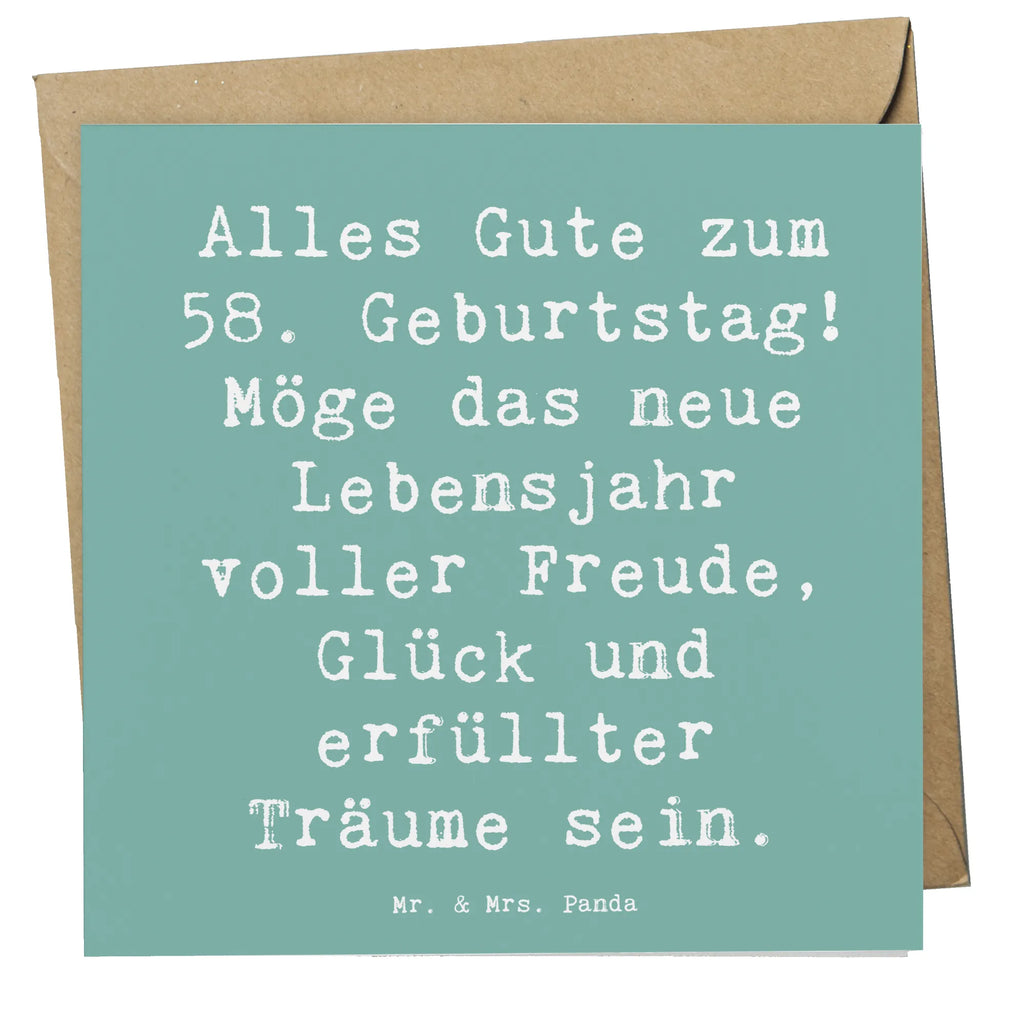 Deluxe Karte Spruch 58. Geburtstag Freude Hochzeitskarte, Geburtstagskarte, Klappkarte, Karte, Glückwunschkarte, Hochwertige Klappkarte, Hochwertige Grußkarte, Grußkarte, Einladungskarte, Geburtstag, Geburtstagsgeschenk, Geschenk
