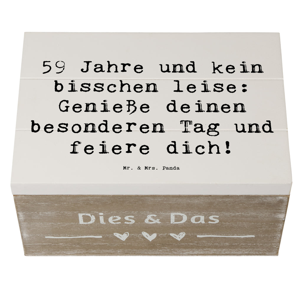 Holzkiste Spruch 59. Geburtstag Feier Aufbewahrungsbox, XXL, Erinnerungskiste, Truhe, Schatulle, Erinnerungsbox, Geschenkdose, Kiste, Dekokiste, Holzkiste, Geschenkbox, Schatzkiste, Geburtstag, Geburtstagsgeschenk, Geschenk