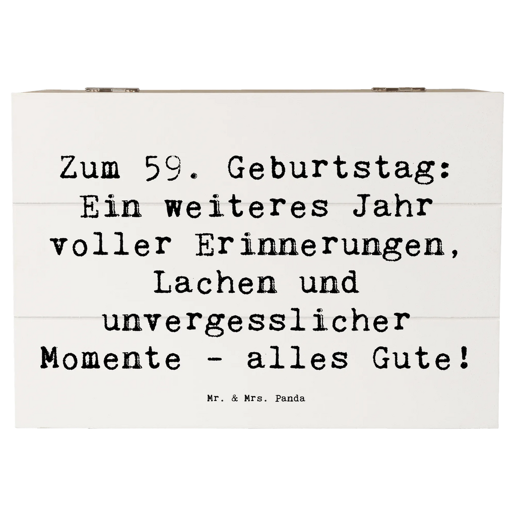 Wooden chest Saying Zum 59. Geburtstag: Ein weiteres Jahr voller Erinnerungen, Lachen und unvergesslicher Momente - alles Gute! XXL, Erinnerungsbox, Truhe, Geschenkbox, Schatzkiste, Erinnerungskiste, Holzkiste, Dekokiste, Schatulle, Kiste, Geschenkdose, Aufbewahrungsbox, Geburtstag, Geburtstagsgeschenk, Geschenk