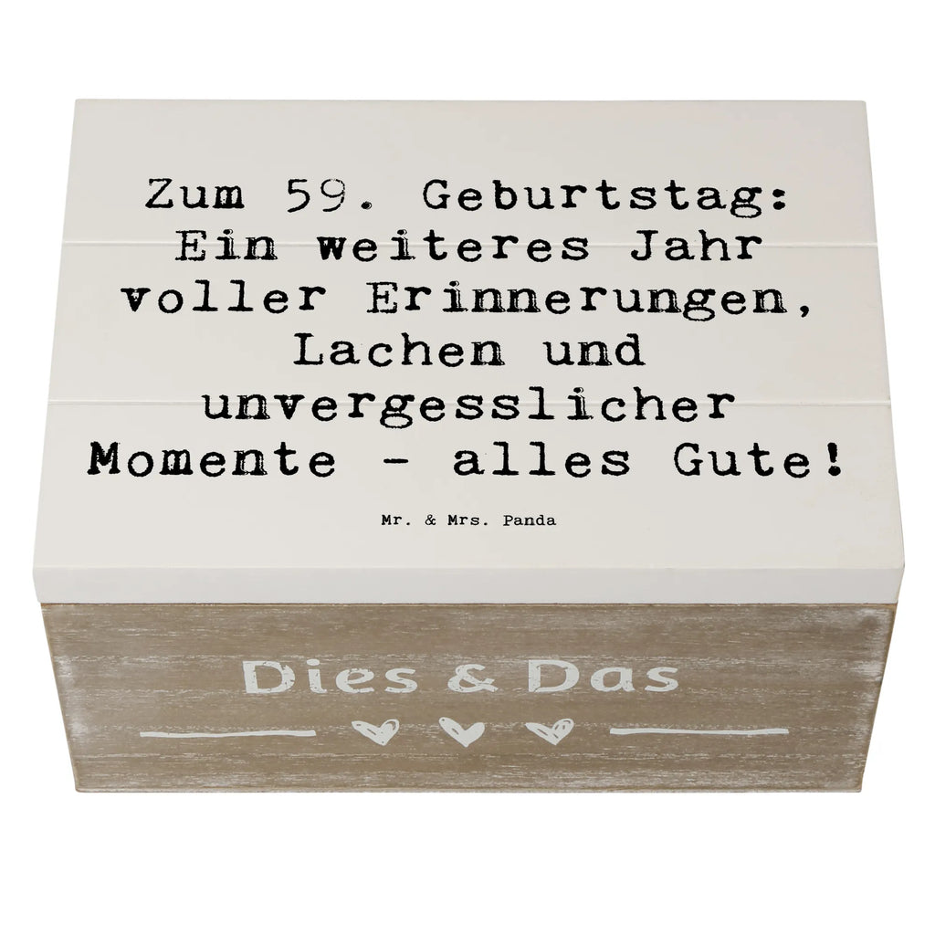 Wooden chest Saying Zum 59. Geburtstag: Ein weiteres Jahr voller Erinnerungen, Lachen und unvergesslicher Momente - alles Gute! XXL, Erinnerungsbox, Truhe, Geschenkbox, Schatzkiste, Erinnerungskiste, Holzkiste, Dekokiste, Schatulle, Kiste, Geschenkdose, Aufbewahrungsbox, Geburtstag, Geburtstagsgeschenk, Geschenk