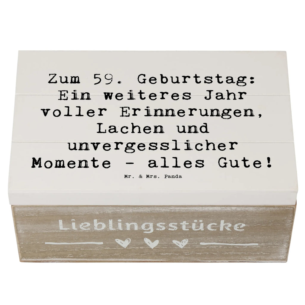 Wooden chest Saying Zum 59. Geburtstag: Ein weiteres Jahr voller Erinnerungen, Lachen und unvergesslicher Momente - alles Gute! XXL, Erinnerungsbox, Truhe, Geschenkbox, Schatzkiste, Erinnerungskiste, Holzkiste, Dekokiste, Schatulle, Kiste, Geschenkdose, Aufbewahrungsbox, Geburtstag, Geburtstagsgeschenk, Geschenk