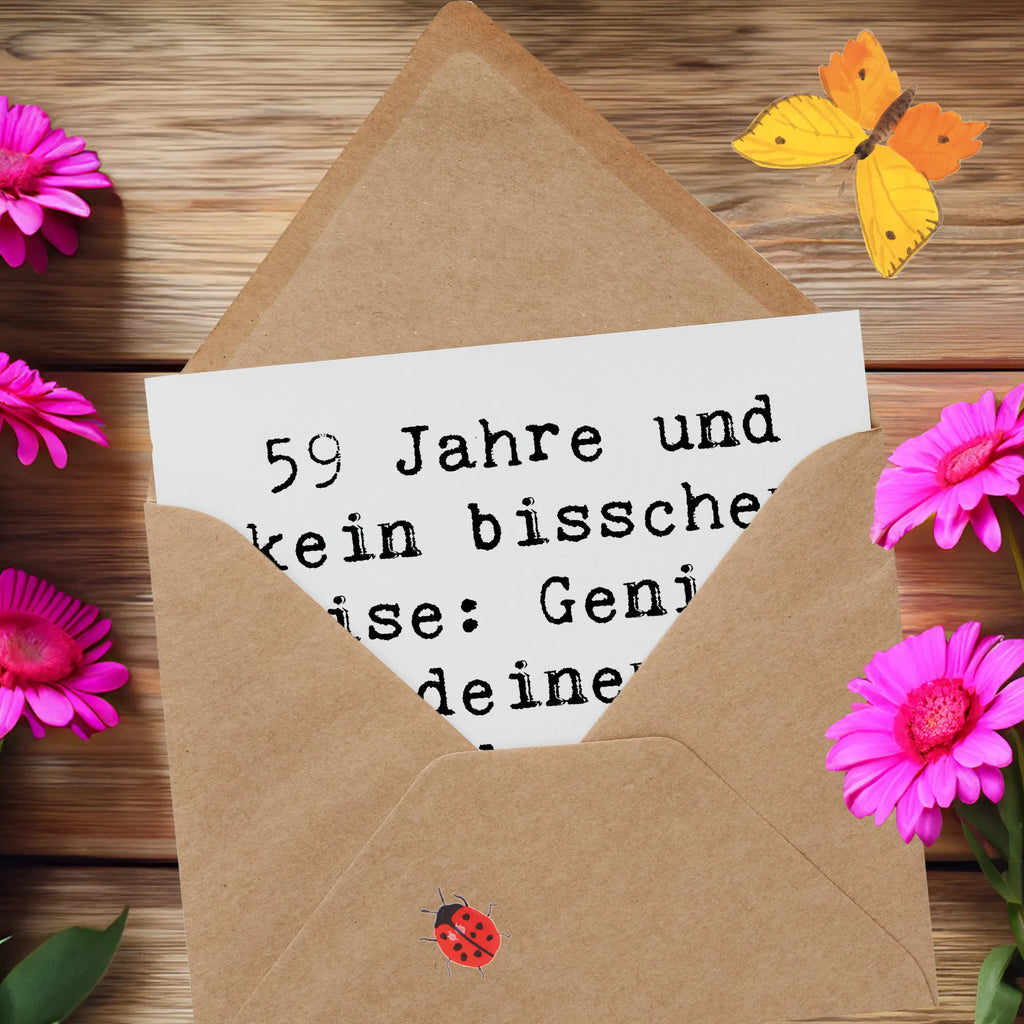 Deluxe Karte Spruch 59. Geburtstag Feier Geburtstagskarte, Einladungskarte, Hochwertige Grußkarte, Karte, Hochwertige Klappkarte, Klappkarte, Glückwunschkarte, Grußkarte, Hochzeitskarte, Geburtstag, Geburtstagsgeschenk, Geschenk