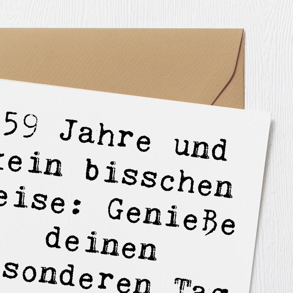Deluxe Karte Spruch 59. Geburtstag Feier Geburtstagskarte, Einladungskarte, Hochwertige Grußkarte, Karte, Hochwertige Klappkarte, Klappkarte, Glückwunschkarte, Grußkarte, Hochzeitskarte, Geburtstag, Geburtstagsgeschenk, Geschenk