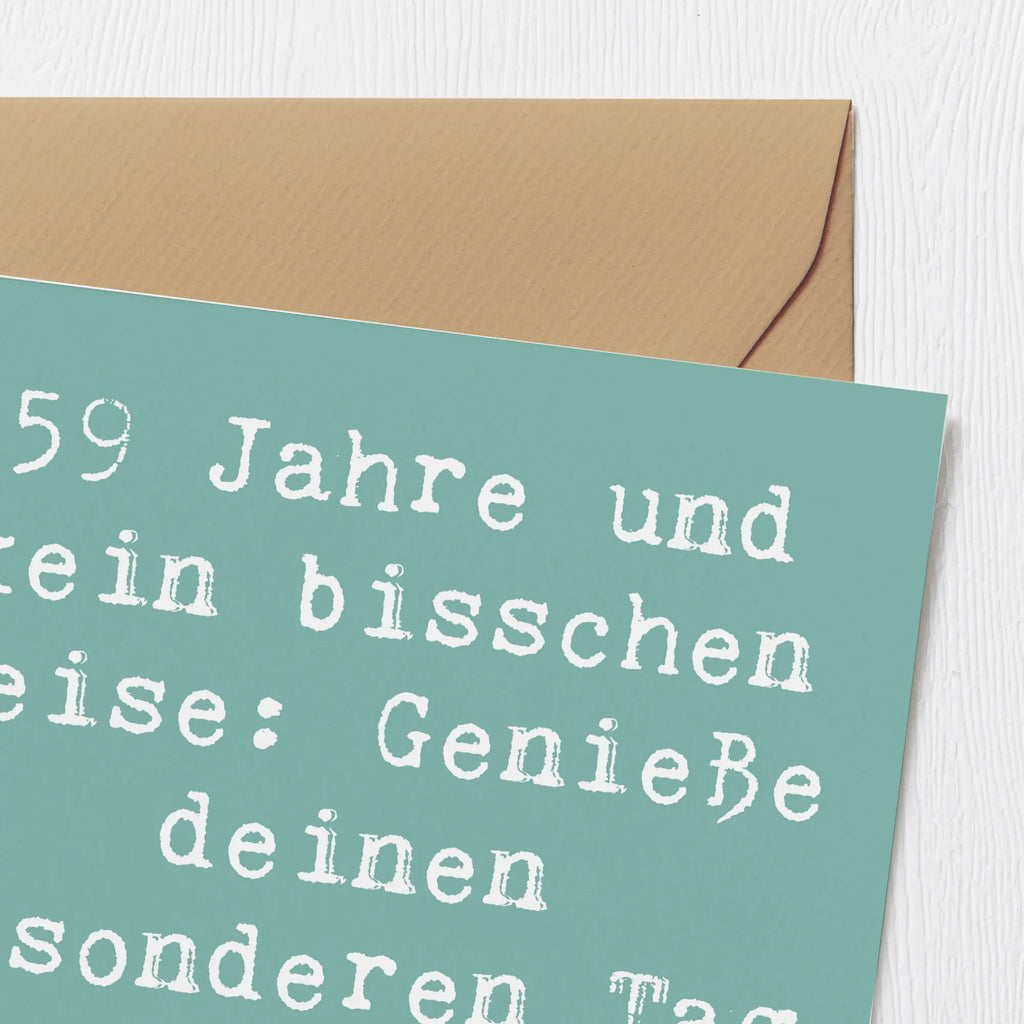 Deluxe Karte Spruch 59. Geburtstag Feier Geburtstagskarte, Einladungskarte, Hochwertige Grußkarte, Karte, Hochwertige Klappkarte, Klappkarte, Glückwunschkarte, Grußkarte, Hochzeitskarte, Geburtstag, Geburtstagsgeschenk, Geschenk