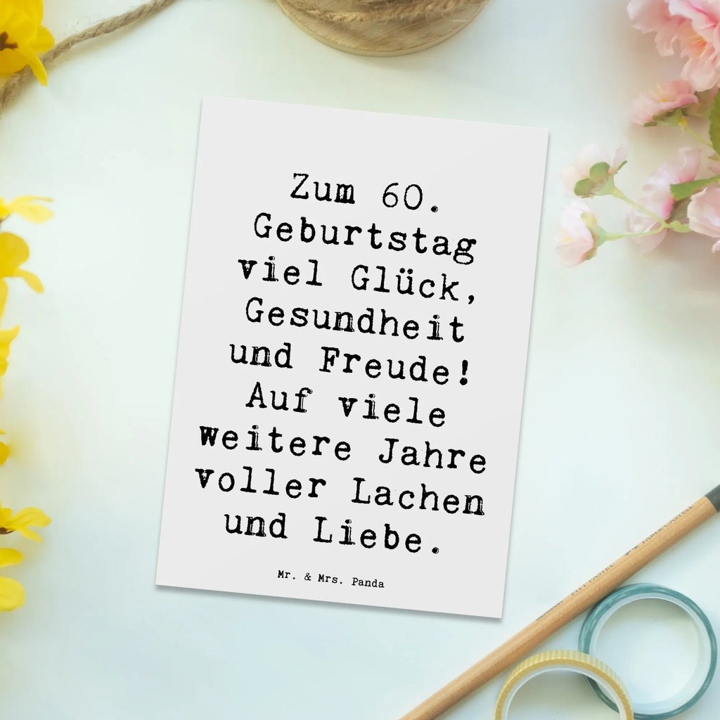Postcard Saying Zum 60. Geburtstag viel Glück, Gesundheit und Freude! Auf viele weitere Jahre voller Lachen und Liebe. Ansichtskarten, Einladung, Einladungskarten Geburtstag, Postkarte, Geschenkkarte, Dankeskarte, Einladung Geburtstag, Ansichtskarte, Karte, Einladungskarte, Grußkarte, Geburtstagskarte, Geburtstag, Geburtstagsgeschenk, Geschenk