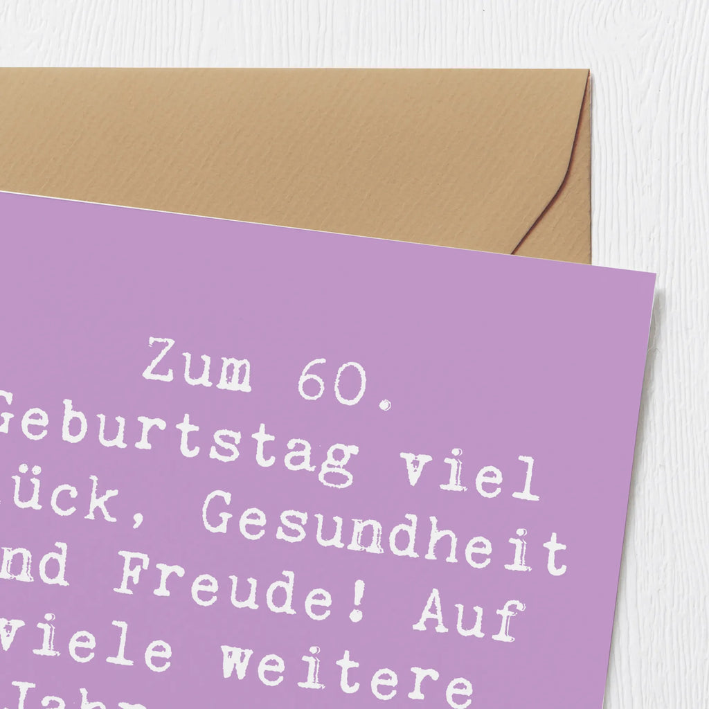 Deluxe Karte Spruch 60. Geburtstag Glück Hochwertige Klappkarte, Klappkarte, Karte, Glückwunschkarte, Geburtstagskarte, Grußkarte, Einladungskarte, Hochzeitskarte, Hochwertige Grußkarte, Geburtstag, Geburtstagsgeschenk, Geschenk