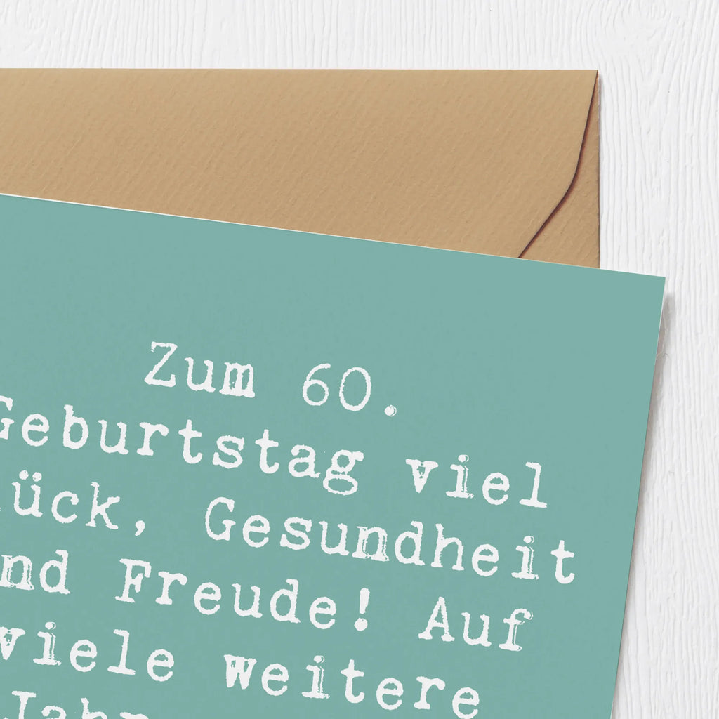 Deluxe Karte Spruch 60. Geburtstag Glück Hochwertige Klappkarte, Klappkarte, Karte, Glückwunschkarte, Geburtstagskarte, Grußkarte, Einladungskarte, Hochzeitskarte, Hochwertige Grußkarte, Geburtstag, Geburtstagsgeschenk, Geschenk