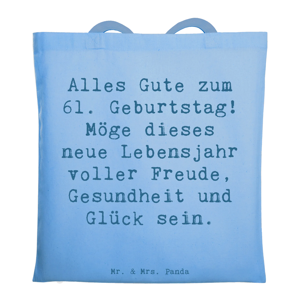 Tragetasche Spruch 61. Geburtstag Beuteltasche, Beutel, Einkaufstasche, Jutebeutel, Stoffbeutel, Tasche, Shopper, Umhängetasche, Strandtasche, Schultertasche, Stofftasche, Tragetasche, Badetasche, Jutetasche, Einkaufstüte, Laptoptasche, Geburtstag, Geburtstagsgeschenk, Geschenk