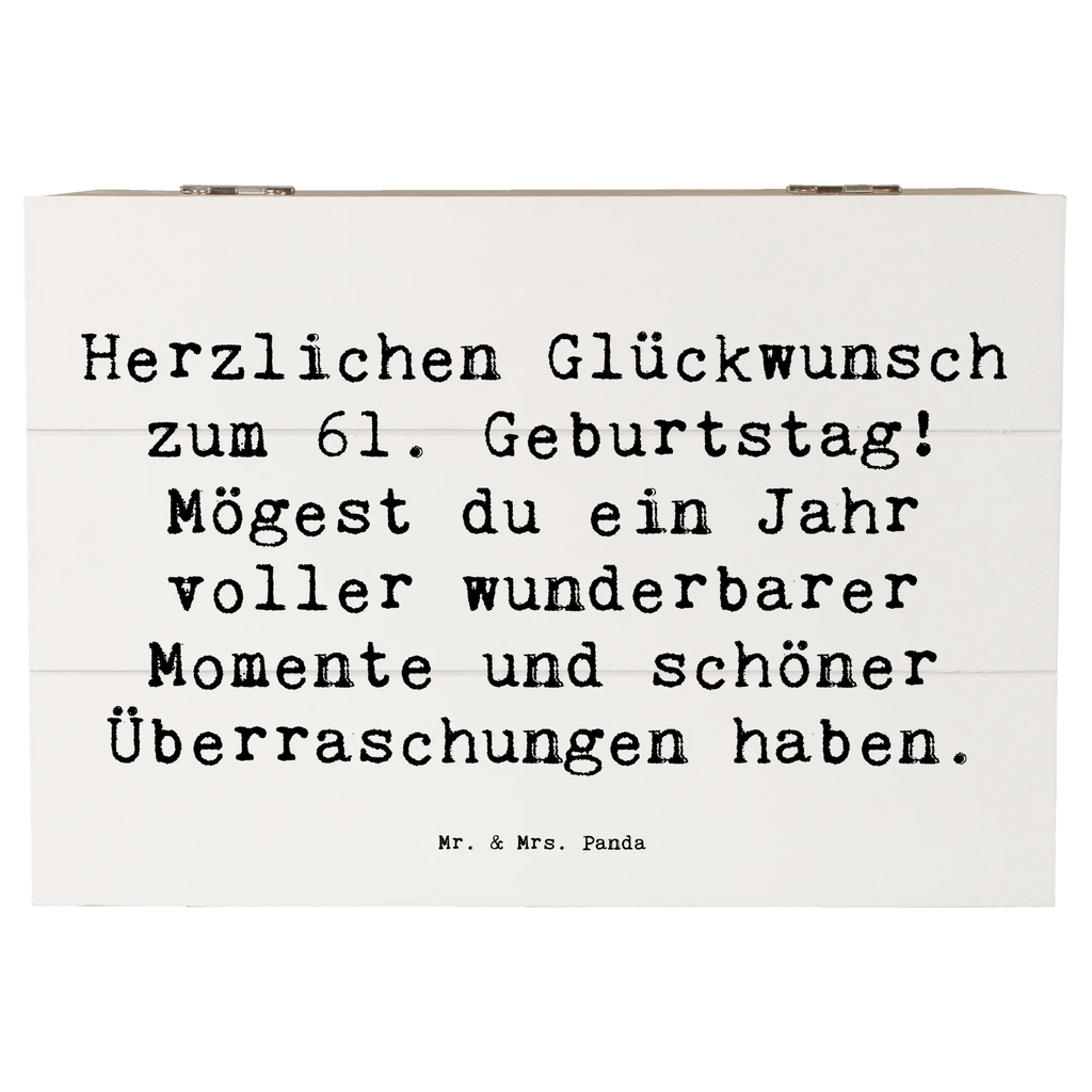 Holzkiste Spruch 61. Geburtstag Glückwünsche Kiste, Erinnerungsbox, XXL, Holzkiste, Geschenkbox, Truhe, Geschenkdose, Schatulle, Aufbewahrungsbox, Dekokiste, Erinnerungskiste, Schatzkiste, Geburtstag, Geburtstagsgeschenk, Geschenk