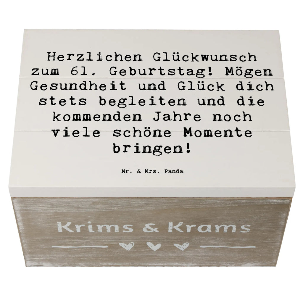 Holzkiste Spruch 61. Geburtstag Erinnerungskiste, XXL, Geschenkbox, Geschenkdose, Schatzkiste, Aufbewahrungsbox, Truhe, Holzkiste, Erinnerungsbox, Kiste, Schatulle, Dekokiste, Geburtstag, Geburtstagsgeschenk, Geschenk