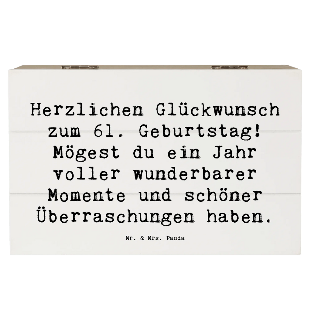 Holzkiste Spruch 61. Geburtstag Glückwünsche Kiste, Erinnerungsbox, XXL, Holzkiste, Geschenkbox, Truhe, Geschenkdose, Schatulle, Aufbewahrungsbox, Dekokiste, Erinnerungskiste, Schatzkiste, Geburtstag, Geburtstagsgeschenk, Geschenk