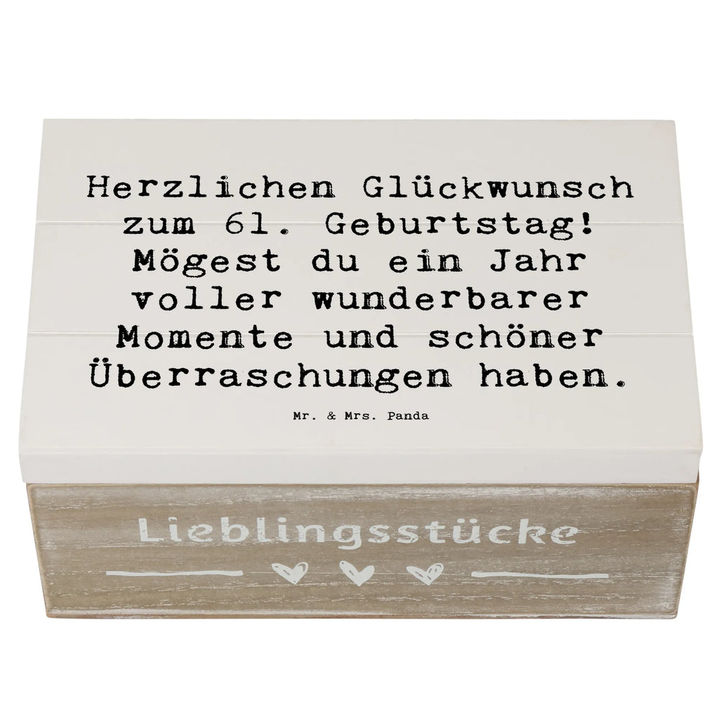 Holzkiste Spruch 61. Geburtstag Glückwünsche Kiste, Erinnerungsbox, XXL, Holzkiste, Geschenkbox, Truhe, Geschenkdose, Schatulle, Aufbewahrungsbox, Dekokiste, Erinnerungskiste, Schatzkiste, Geburtstag, Geburtstagsgeschenk, Geschenk