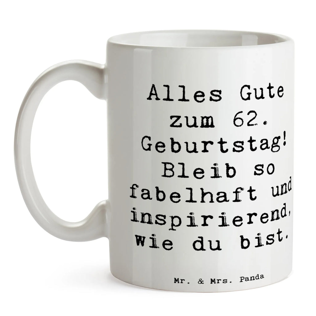 Tasse Spruch 62. Geburtstag Freude Keramiktasse, Kaffeetasse, Tasse mit Zitaten, Bürotasse, Porzellantasse, Tasse, Tasse mit Motiven, Teetasse, Geschenktasse, Geburtstag, Geburtstagsgeschenk, Geschenk