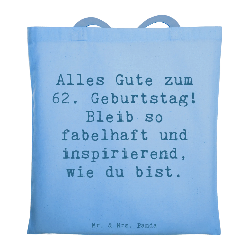 Tragetasche Spruch 62. Geburtstag Freude Beuteltasche, Beutel, Einkaufstasche, Jutebeutel, Stoffbeutel, Tasche, Shopper, Umhängetasche, Strandtasche, Schultertasche, Stofftasche, Tragetasche, Badetasche, Jutetasche, Einkaufstüte, Laptoptasche, Geburtstag, Geburtstagsgeschenk, Geschenk