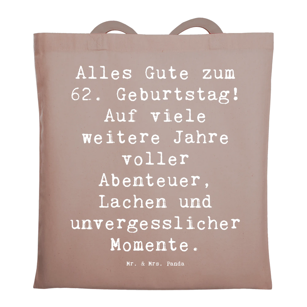 Tragetasche Spruch 62. Geburtstag Beuteltasche, Beutel, Einkaufstasche, Jutebeutel, Stoffbeutel, Tasche, Shopper, Umhängetasche, Strandtasche, Schultertasche, Stofftasche, Tragetasche, Badetasche, Jutetasche, Einkaufstüte, Laptoptasche, Geburtstag, Geburtstagsgeschenk, Geschenk
