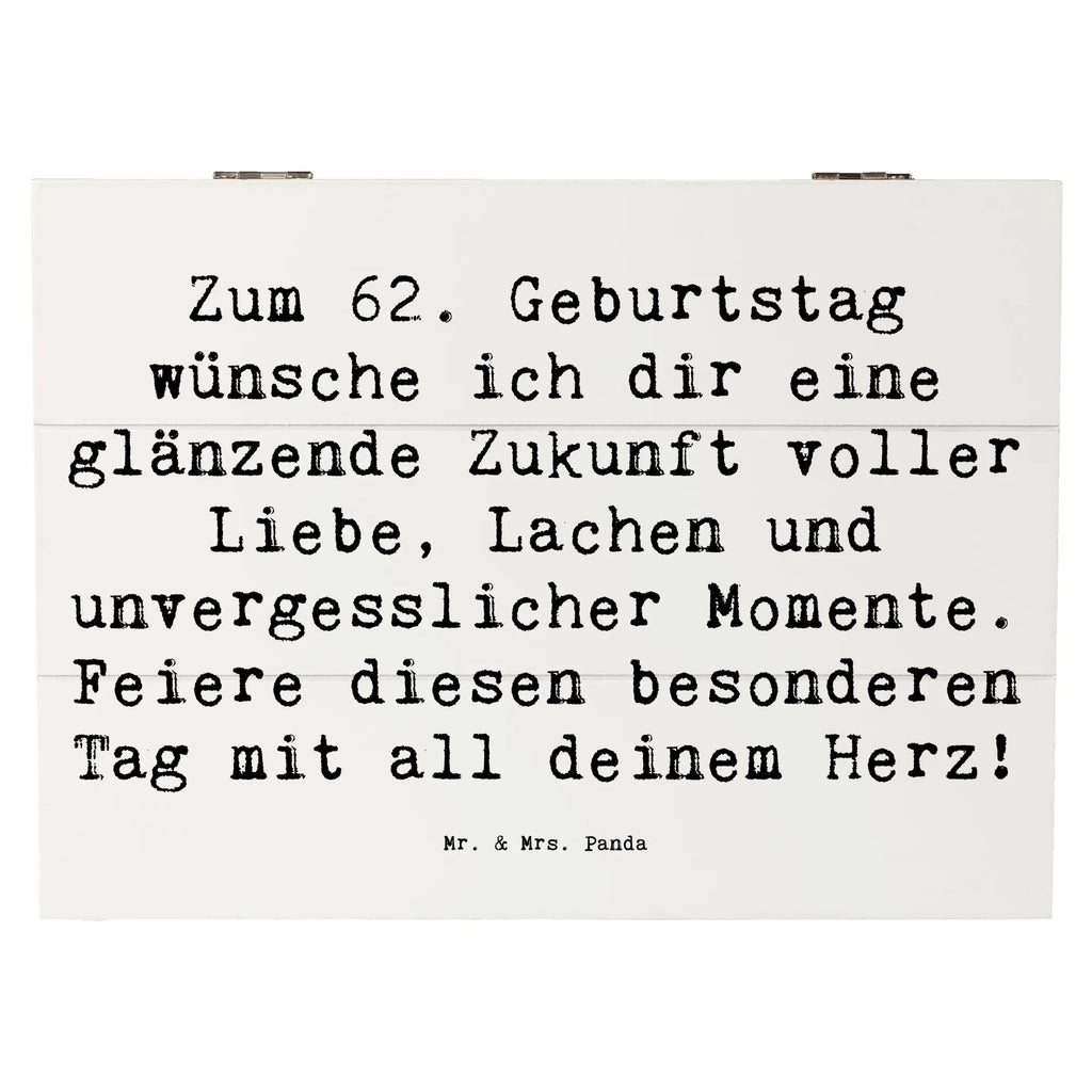 Holzkiste Spruch 62. Geburtstag Glänzende Zukunft XXL, Erinnerungsbox, Erinnerungskiste, Schatzkiste, Kiste, Holzkiste, Aufbewahrungsbox, Geschenkbox, Truhe, Dekokiste, Schatulle, Geschenkdose, Geburtstag, Geburtstagsgeschenk, Geschenk