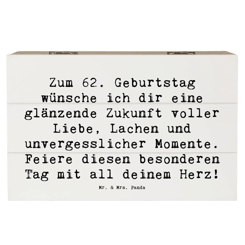 Holzkiste Spruch 62. Geburtstag Glänzende Zukunft XXL, Erinnerungsbox, Erinnerungskiste, Schatzkiste, Kiste, Holzkiste, Aufbewahrungsbox, Geschenkbox, Truhe, Dekokiste, Schatulle, Geschenkdose, Geburtstag, Geburtstagsgeschenk, Geschenk