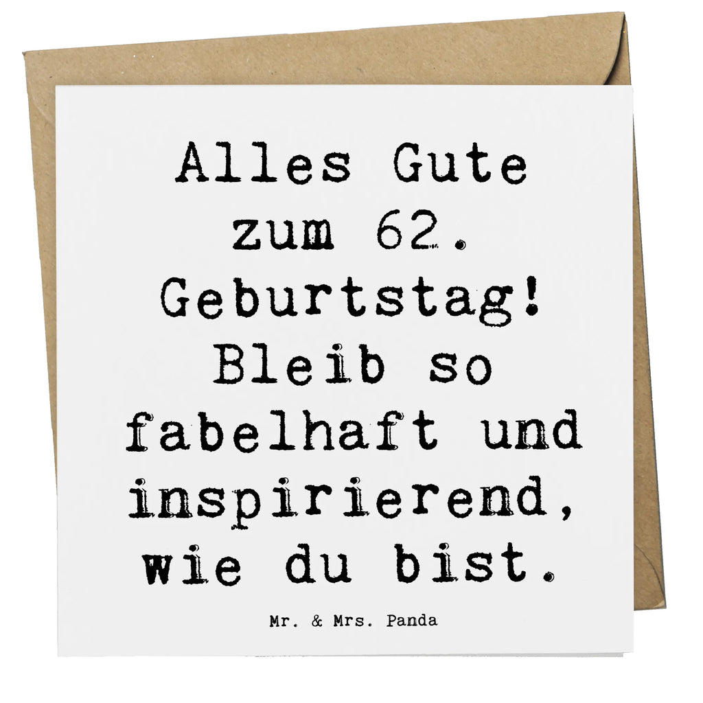 Deluxe Card Saying Alles Gute zum 62. Geburtstag! Bleib so fabelhaft und inspirierend, wie du bist. Glückwunschkarte, Einladungskarte, Karte, Hochwertige Grußkarte, Hochzeitskarte, Grußkarte, Klappkarte, Hochwertige Klappkarte, Geburtstagskarte, Geburtstag, Geburtstagsgeschenk, Geschenk