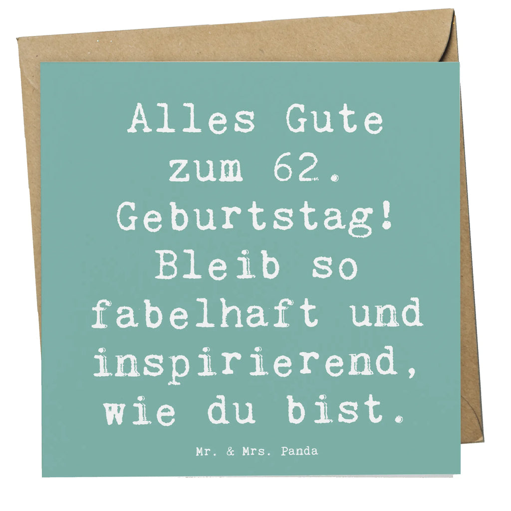 Deluxe Card Saying Alles Gute zum 62. Geburtstag! Bleib so fabelhaft und inspirierend, wie du bist. Glückwunschkarte, Einladungskarte, Karte, Hochwertige Grußkarte, Hochzeitskarte, Grußkarte, Klappkarte, Hochwertige Klappkarte, Geburtstagskarte, Geburtstag, Geburtstagsgeschenk, Geschenk