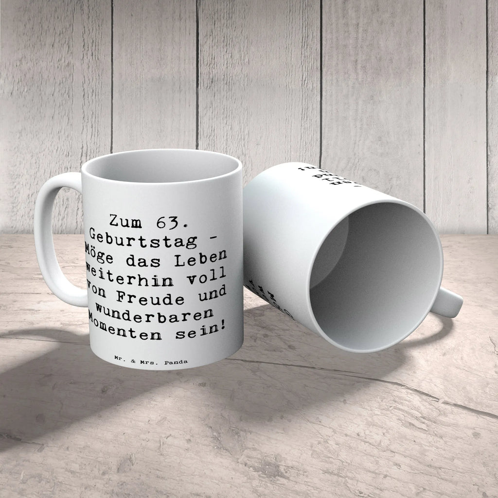 Tasse 63. Geburtstag Freude Teetasse, Kaffeetasse, Bürotasse, Tasse, Porzellantasse, Tasse mit Motiven, Geschenktasse, Tasse mit Zitaten, Keramiktasse, Geburtstag, Geburtstagsgeschenk, Geschenk