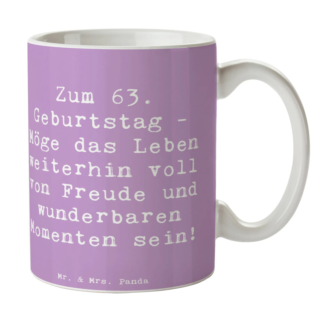 Tasse 63. Geburtstag Freude Teetasse, Kaffeetasse, Bürotasse, Tasse, Porzellantasse, Tasse mit Motiven, Geschenktasse, Tasse mit Zitaten, Keramiktasse, Geburtstag, Geburtstagsgeschenk, Geschenk